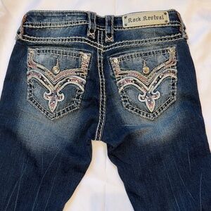 Rock Revival Klandi boot cut jeans size 28, like new, silver details,